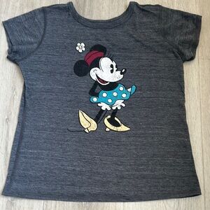 Disney Charcoal Minnie Mouse Short Sleeve Tee Youth Girls size 10/12